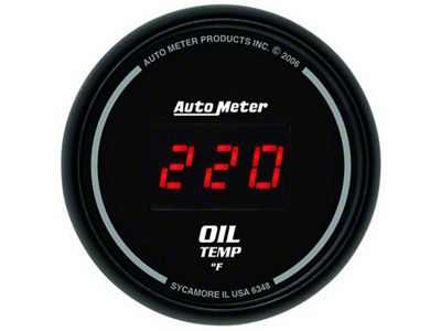 Auto Meter Black 0-400F Digital Oil Temp Gauge - 6348