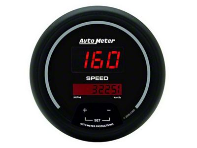 Auto Meter Sport-Comp Black 3 3/8in 160 MPH Digital Speedo Gauge - 6388