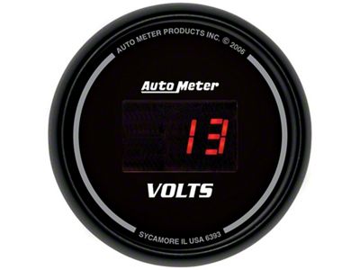 Auto Meter Black 52.4mm 8-18 Volts Digital Voltmeter Gauge - 6393