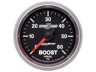 Auto Meter Sport-Comp II Mechanical 52mm 0-60 PSI Mechanical Boost Gauge - 3605