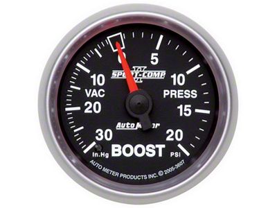 Auto Meter Sport-Comp II 52mm 30 In Hg/20 psi Mechanical Vacuum/Boost - 3607