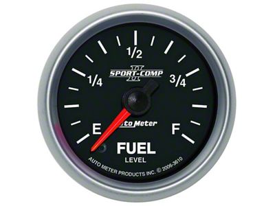 Auto Meter Sport-Comp II 52mm 0-280 ohms Programmable Electronic Fuel Level - 3610