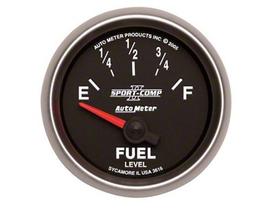 Auto Meter Sport-Comp II 52mm 240-33 ohms Short Seeep Electronic Fuel - 3616