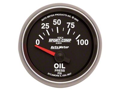 Auto Meter Sport-Comp II 52mm 0-100 PSI Short Sweep Electronic Oil - 3627