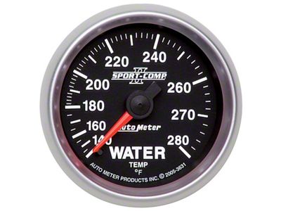 Auto Meter Sport-Comp II 2-1/16in 140-280 Deg Mechanical Water Temp Gauge - 3631