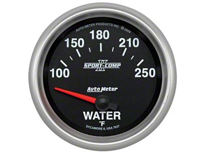 Auto Meter Sport-Comp II 100-250 Deg F Short Sweep Electronic Water - 7637