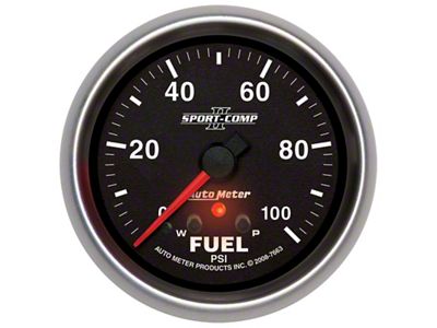 Auto Meter Sport-Comp II 2-5/8in 0-100 PSI Full Sweep Electronic Fuel - 7663
