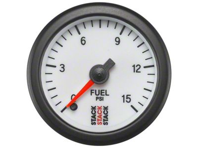 Auto Meter Stack 52mm 0-15 PSI 1/8in NPTF Male Pro Stepper - ST3354