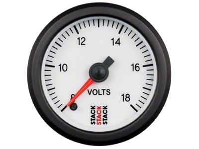 Auto Meter Stack 52mm 8-18V Pro Stepper Motor Battery Voltage Gauge - ST3366