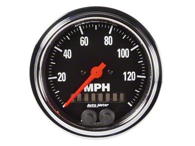 Auto Meter Traditional Chrome 3-3/8in 140 MPH In-Dash Full Sweep GPS - 2480