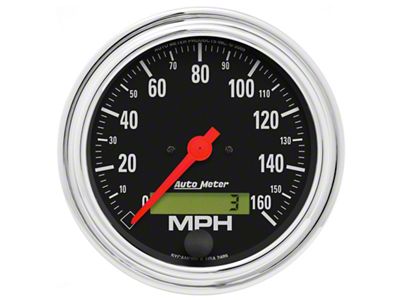 Auto Meter Traditional Chrome 3-3/8in 160 MPH Electric Speedometer w/ LCD - 2489