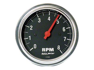 Auto Meter Traditional Chrome 3-3/8in 8K RPM In Dash Tachometer - 2499
