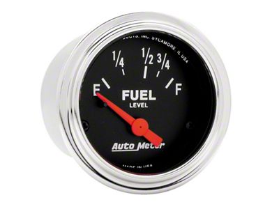 Auto Meter Traditional Chrome 52mm Short Sweep Electrical Fuel Level Gauge - 2515