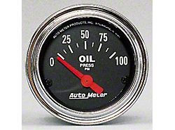 Auto Meter Traditional Chrome Series 2-1/16-Inch Oil Pressure Gauge; 0-100 PSI (Universal; Some Adaptation May Be Required)