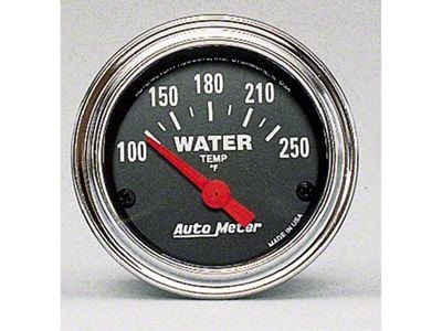 Auto Meter Traditional Chrome Series 2-1/16-Inch Water Temperature Gauge; 100-250 Fahrenheit (Universal; Some Adaptation May Be Required)