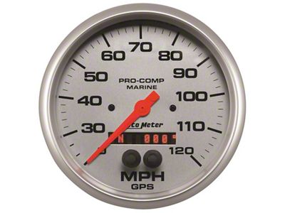 Auto Meter Marine Silver Ultra-Lite 5in 120mph GPS Speedometer - 200646-33