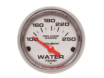 Auto Meter Marine Chrome Ultra-Lite 2-1/16in 100-250 Degrees Electric Water Temperature - 200762-35
