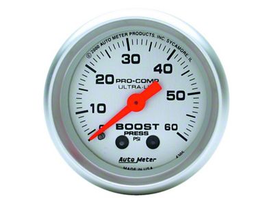 Auto Meter Ultra-Lite 52mm 60 PSI Mechanical Boost Gauge - 4305