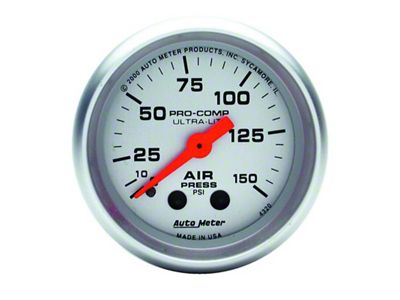 Auto Meter Ultra-Lite 2-1/16in 0-150 PSI Mechanical Air Pressure Gauge - 4320