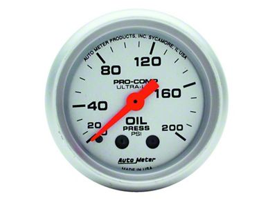 Auto Meter Ultra-Lite 52mm 0-200 PSI Mechanical Oil Pressure Gauge - 4322