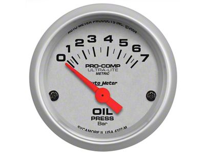 Auto Meter Ultra-Lite 52mm 0-7 Bar Electronic Oil Pressure Gauge - 4327-M