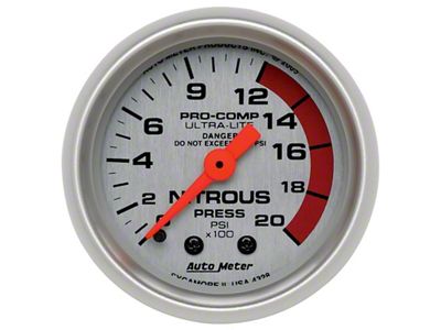 Auto Meter Ultra-Lite 52mm 2000 PSI Mechanical Nitrous Pressure Gauge - 4328