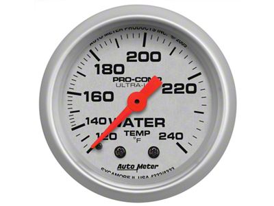 Auto Meter Ultra-Lite 52mm 120-240 Deg F Mechanical Water Temp Gauge - 4333
