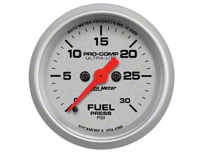 Auto Meter Ultra-Lite 52mm 0-30 PSI Full Sweep Electronic Fuel Pressue - 4360