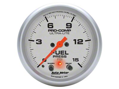 Auto Meter Ultra-Lite 66.7mm Full Sweep Elec 0-15 PSI Fuel Pressure - 4470