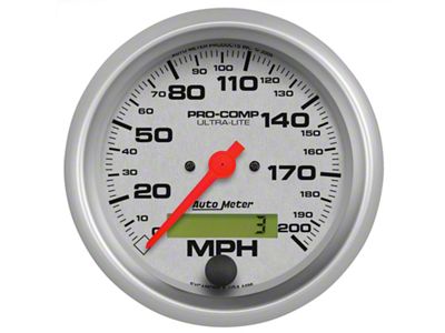 Auto Meter Ultra-Lite 85.7mm In-Dash Electronic Programmable 200 MPH Speedometer - 4486