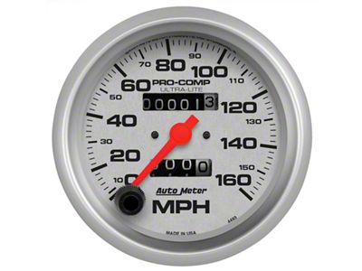 Auto Meter Ultra-Lite Series 3-3/8-Inch Speedometer; 0-160 MPH; Mechanical (Universal; Some Adaptation May Be Required)