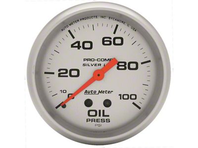 Auto Meter Ultra-Lite 2.625in Liquid Filled Mechanical 100 PSI Silver Oil - 4621