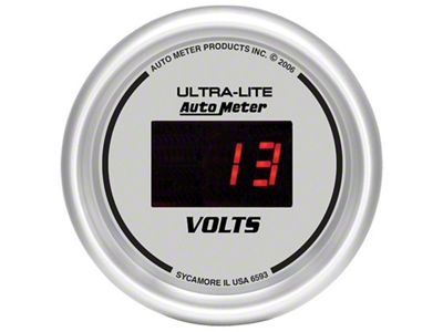 Auto Meter Ultra-Lite 2-1/16in 8-18 Volts Digital Voltmeter - 6593