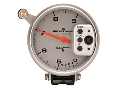 Auto Meter Ultra-Lite Series 5-Inch Pedestal Tachometer with Shift Light; 0-10000 RPM (Universal; Some Adaptation May Be Required)