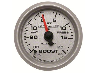 Auto Meter Ultralite II 52mm 30 in Hg/20 psi Mechanical Boost/Vacuum - 4907