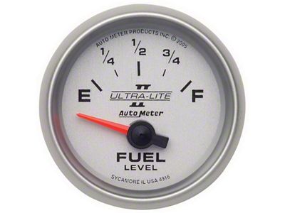Auto Meter Ultralite II 52mm 240-33 OHMS Short Sweep Electronic Fuel - 4916