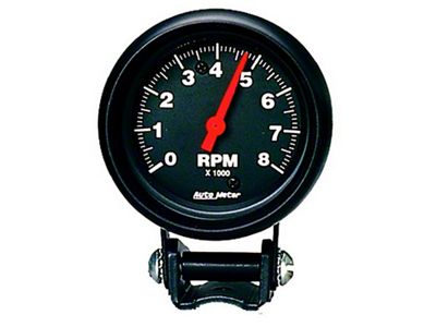 Auto Meter Black 2-5/8 inch 8000 rpm Tachometer Mini Tach Gauge - 2892