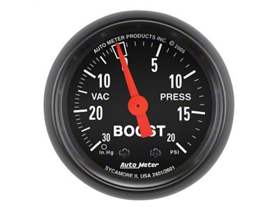Auto Meter Z Series 52mm 20 PSI Mechanical Boost Vacumm Gauge - 2601
