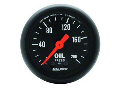 Auto Meter Z Series 52mm 0-200 PSI Mechanical Oil Pressure Gauge - 2605