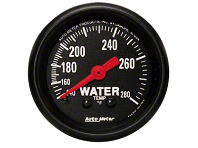 Auto Meter Z Series 2 1/6inch 140-280 Degree F Mechanical Water - 2606