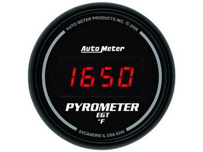 Auto Meter Z Series 52mm 0-2000 Deg F Digital EGT/Pyrometer Gauge - 6345