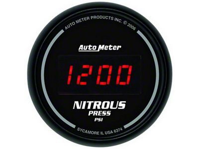 Auto Meter 52mm Digital 0-1600 PSI Nitrous Pressure Gauge - 6374