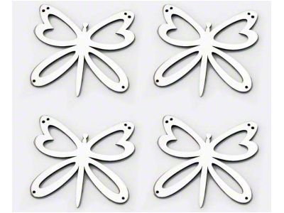 American Car Craft Butterfly Emblems; Brushed (Universal; Some Adaptation May Be Required)