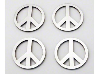 American Car Craft Peace Sign Emblems; Polished (Universal; Some Adaptation May Be Required)