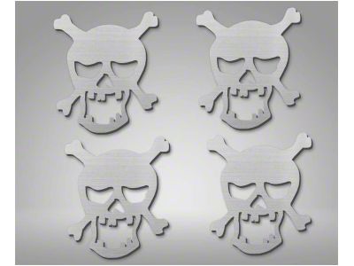 American Car Craft Pirate Skull Emblems; Brushed (Universal; Some Adaptation May Be Required)