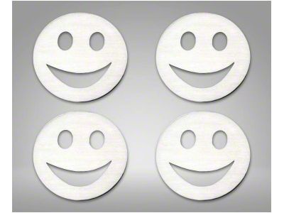 American Car Craft Smile Emoji Emblems; Brushed (Universal; Some Adaptation May Be Required)