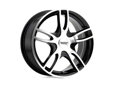 American Racing Estrella 2 Gloss Black Machined Wheel; 17x7.5; 45mm Offset; 5x108/5x114.3mm Bolt Pattern; 72.56mm Hub Bore