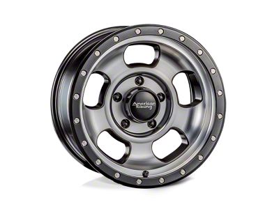 American Racing Ansen Offroad Satin Black Machined Wheel; 17x9; -12mm Offset
