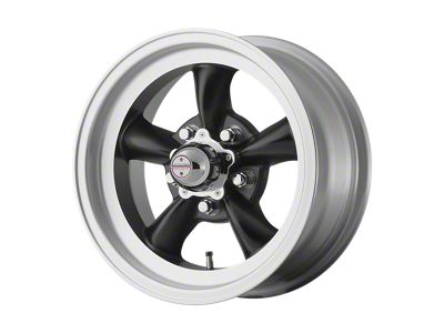 American Racing Torq Thrust D Satin Black with Machined Lip Wheel; 15x6; 4mm Offset; 5x114.3mm Bolt Pattern; 83.06mm Hub Bore