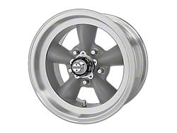 American Racing Torq Thrust D Gray with Machined Lip Wheel; 15x8; 0mm Offset; 5x120.65mm Bolt Pattern; 83.06mm Hub Bore 